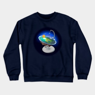 flat earth Crewneck Sweatshirt